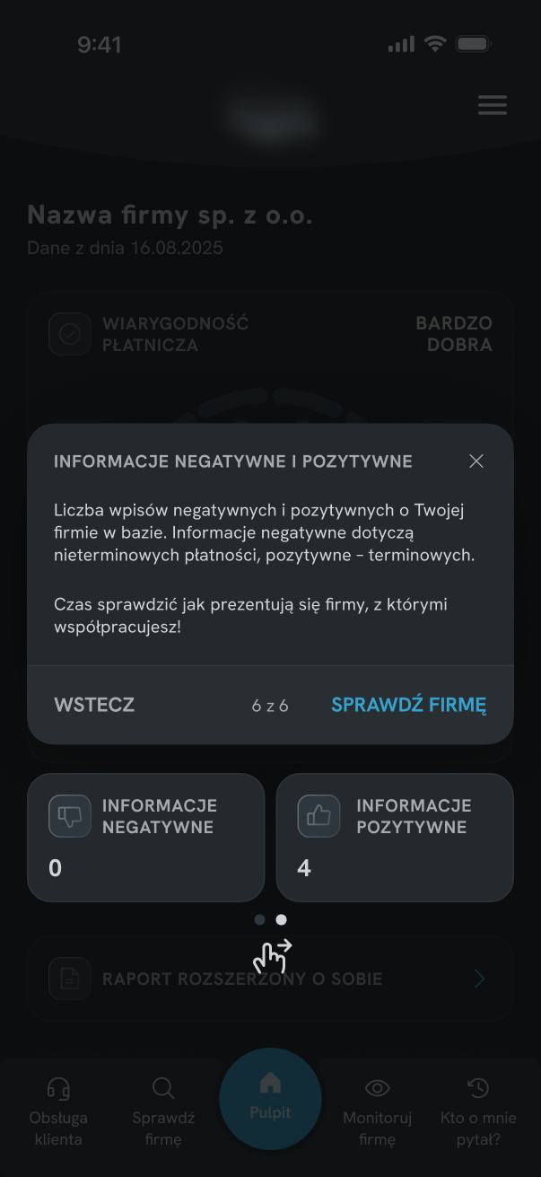 Coach mark — report information